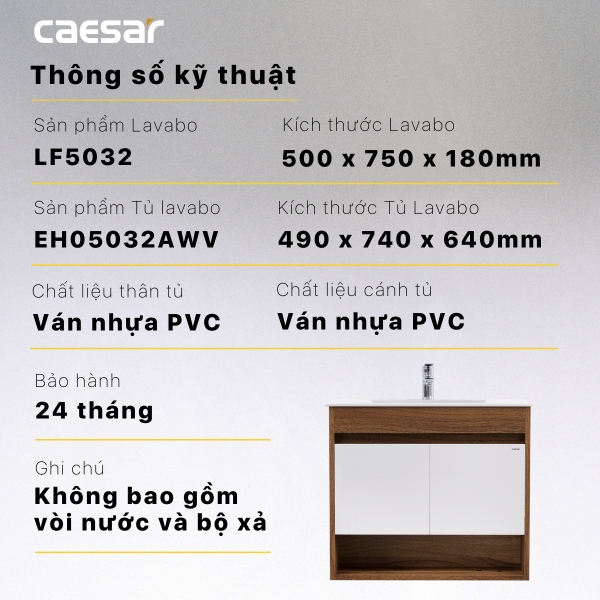 Bộ tủ lavabo Caesar LF5032/EH05032AWV