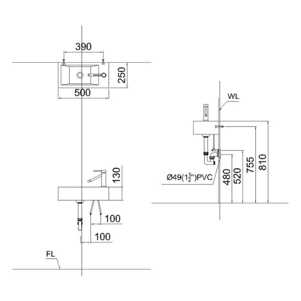 Lavabo Caesar đặt trên bàn LF5239L