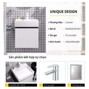 Bộ tủ lavabo Caesar LF5253/EH05253ATGV