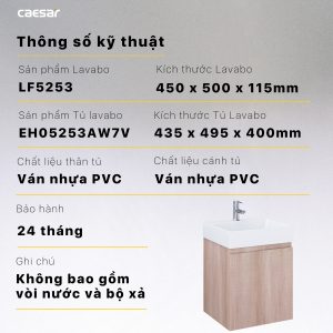 Bộ tủ lavabo Caesar LF5253/EH05253AW7V