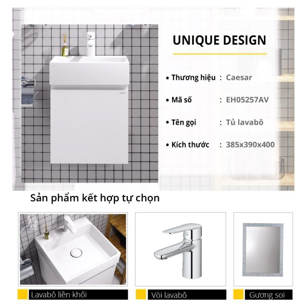 Bộ tủ lavabo Caesar LF5257+EH05257AV
