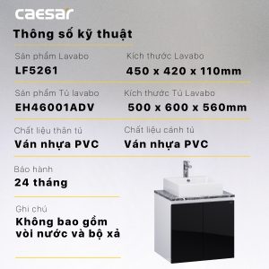 Bộ tủ lavabo Caesar LF5261/EH46001ADV