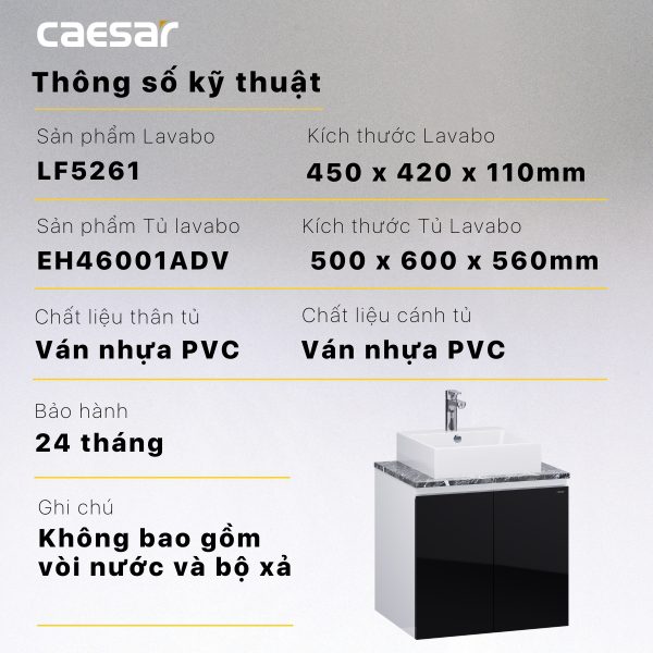 Bộ tủ lavabo Caesar LF5261/EH46001ADV
