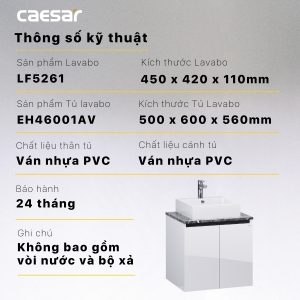 Bộ tủ lavabo Caesar LF5261/EH46001AV