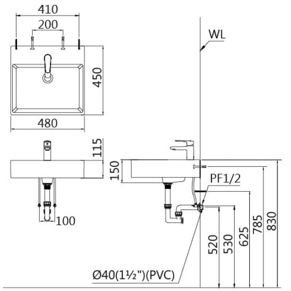 Lavabo Caesar dương bàn LF5301