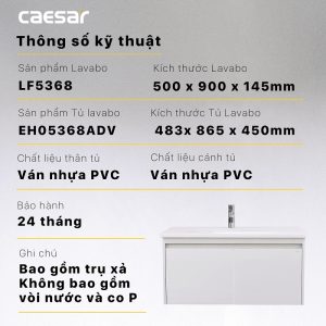 Bộ tủ lavabo Caesar LF5368/EH05368ADV