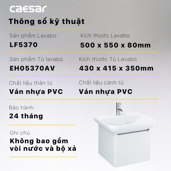 Bộ tủ lavabo Caesar LF5370/EH05370AV