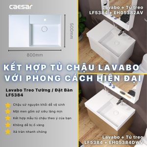 Bộ tủ lavabo Caesar LF5384/EH05382AV