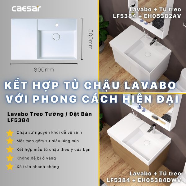 Bộ tủ lavabo Caesar LF5384/EH05382AV