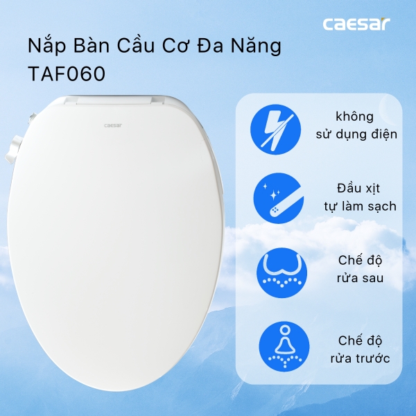 Nắp bàn cầu Caesar rửa cơ TAF060