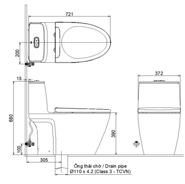 Bồn cầu nắp rửa cơ INAX ACT-902+CW-S15VN
