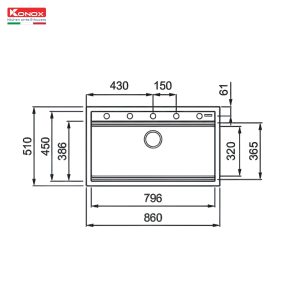 chậu rửa bát Granite Sink Terra 860S Black