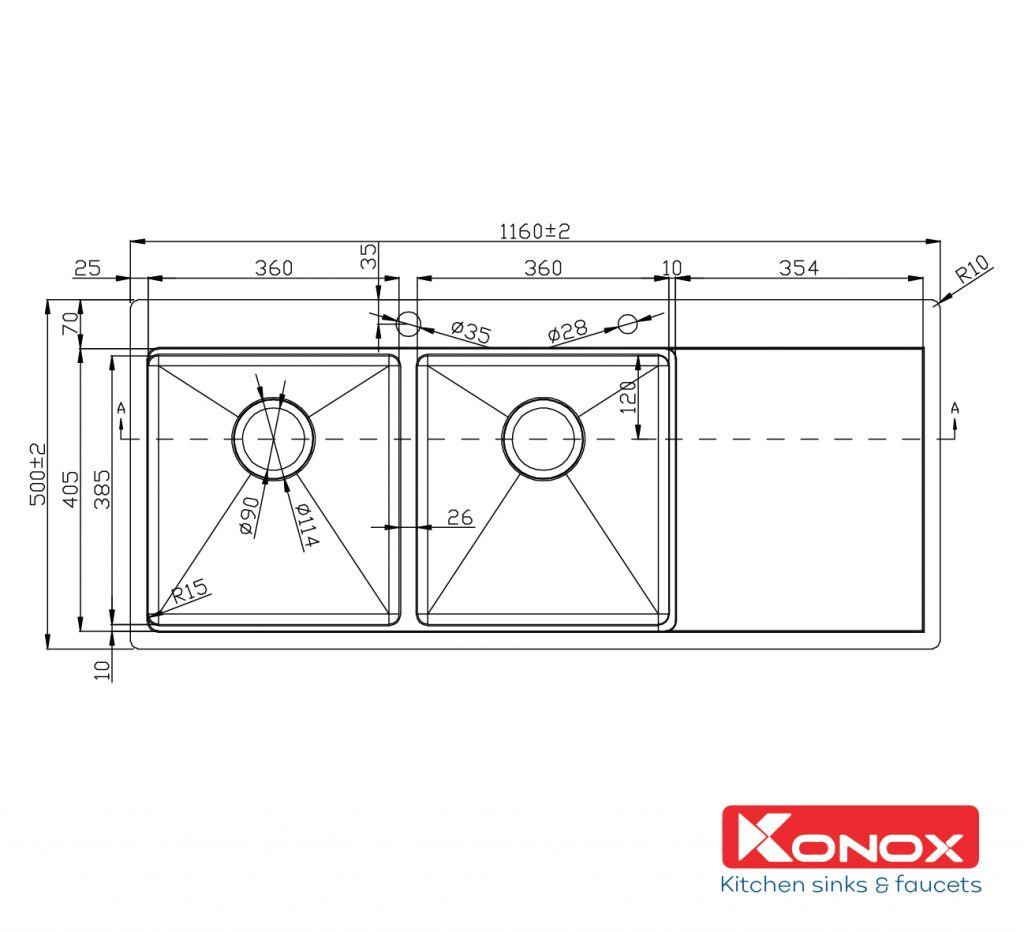 Chậu rửa bát Workstation Sink – Topmount Konox Sink KN11650TD