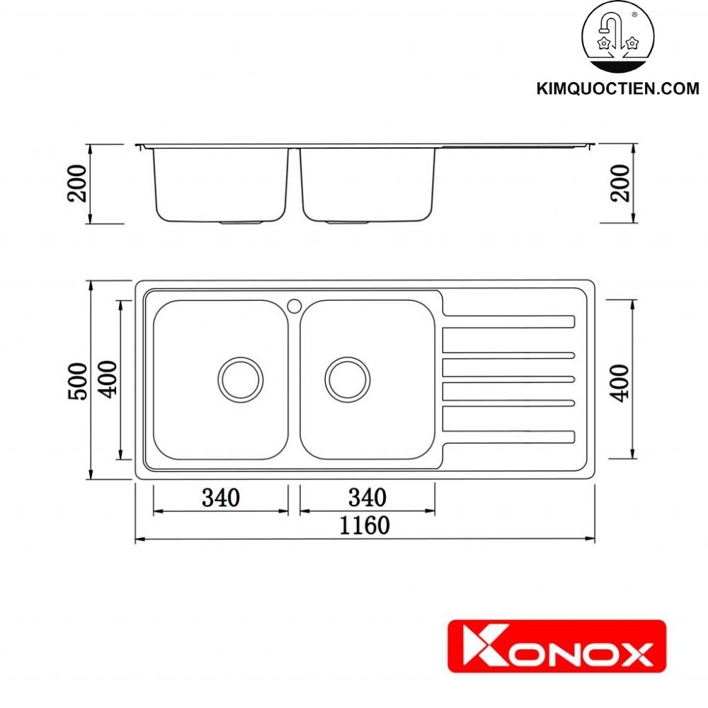 chậu rửa bát European sink Artusi KS11650 1D