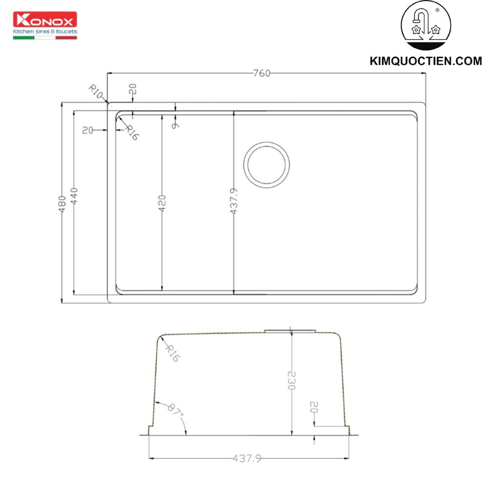 Chậu rửa bát Tari 7648SR