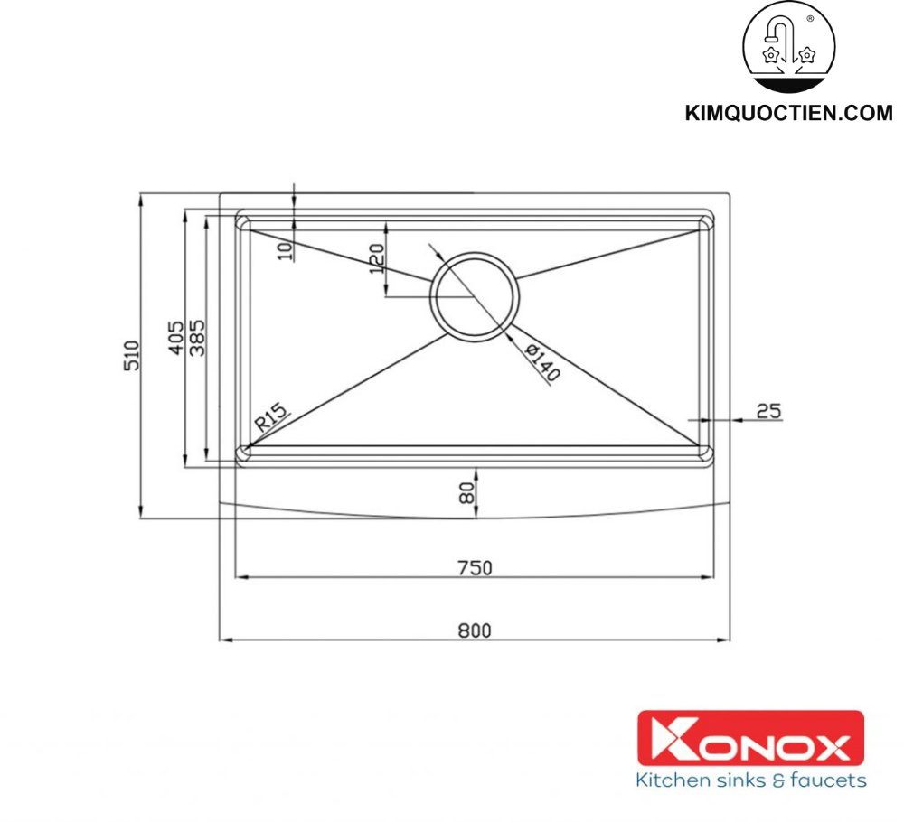 Chậu rửa bát Workstation Sink – Apron Sink KN8051AS Curve