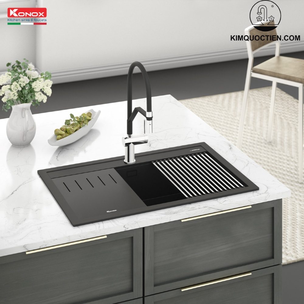 chậu rửa bát Granite Sink Terra 860S Black