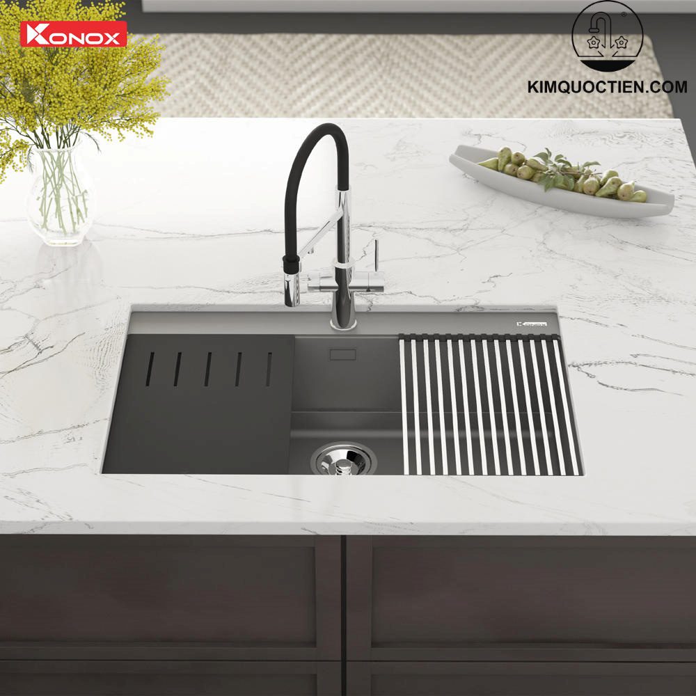 Chậu rửa bát đá Granite Sink Terra 860S Grey