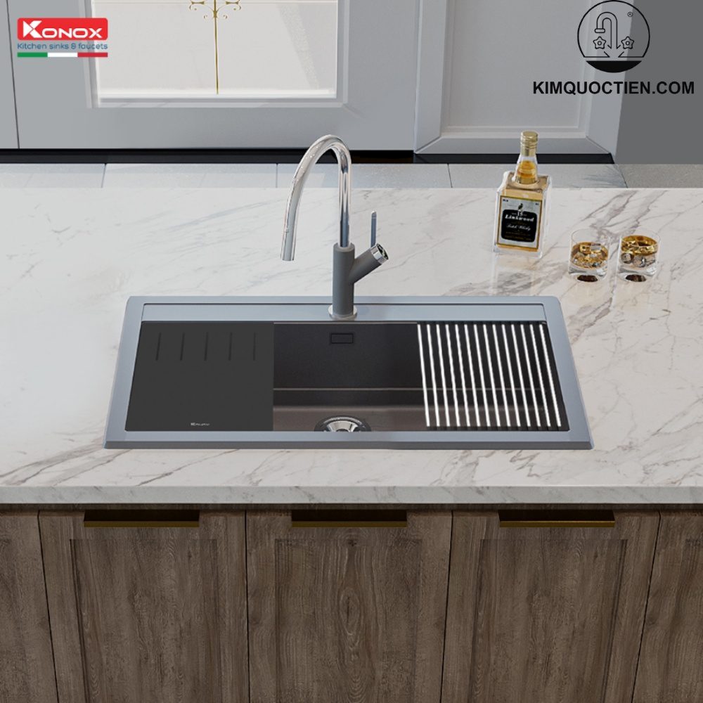 Chậu rửa bát đá Granite Sink Terra 860S Grey