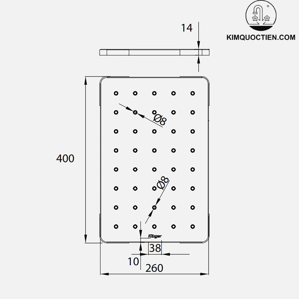 Thớt inox Kluger KCB – 131FB