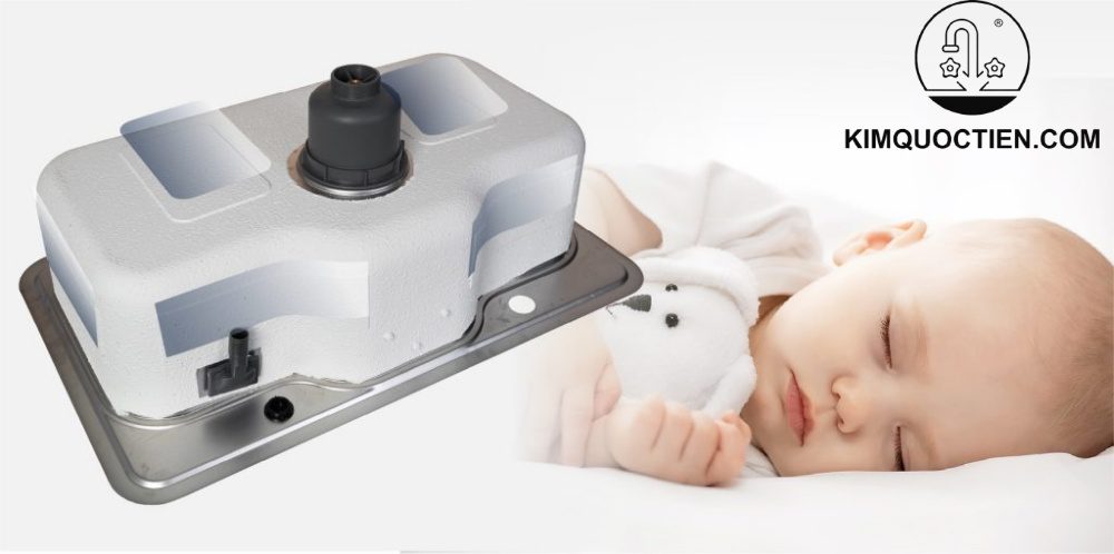 Chậu còn tích hợp công nghệ chống ồn với lớp đệm cao su được đặt dưới đáy.