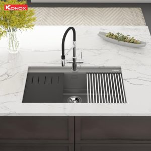 Chậu rửa bát đá Granite Sink Terra 860S Grey