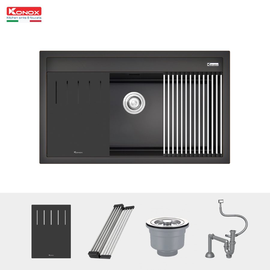 chậu rửa bát Granite Sink Terra 860S Black