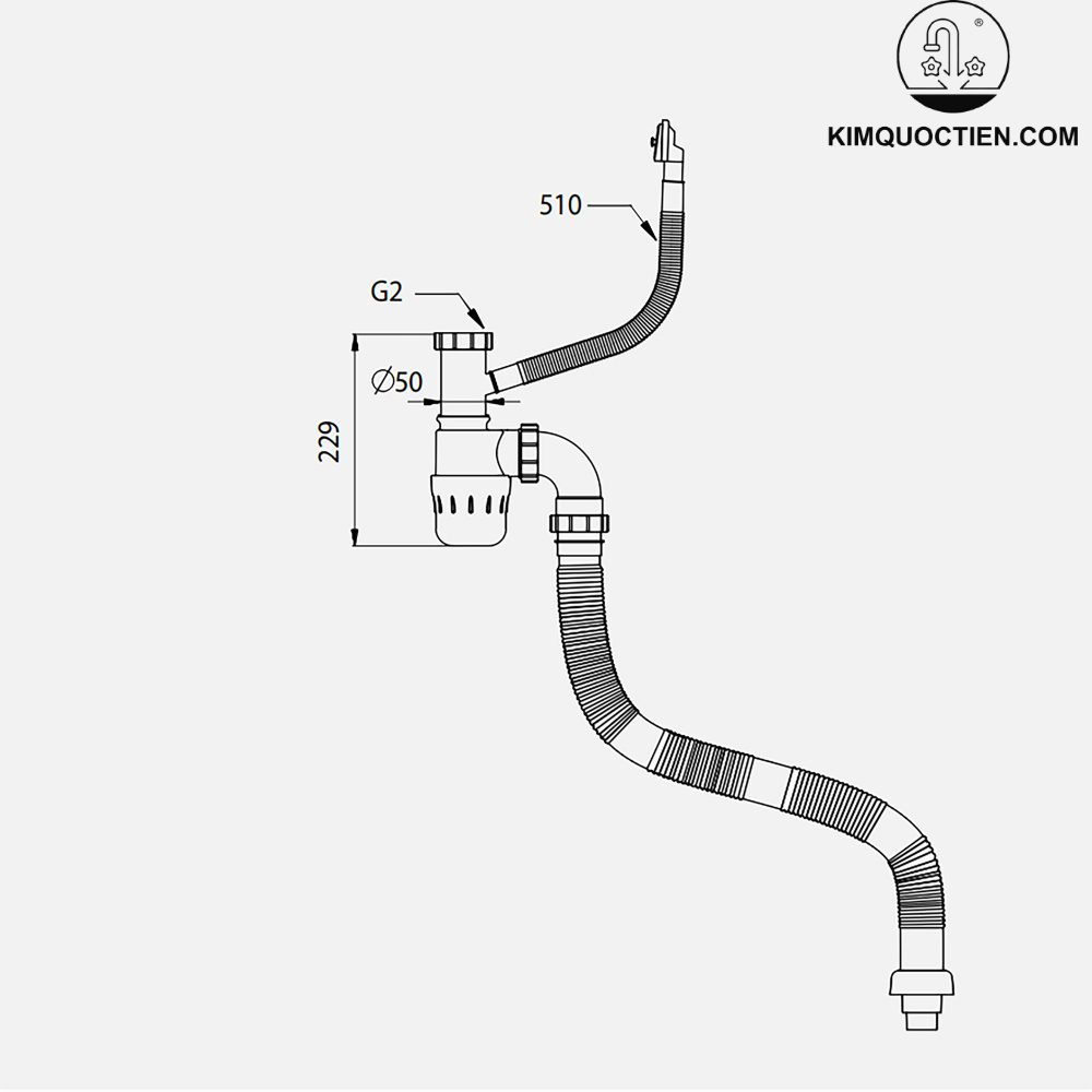 Siphon chậu rửa bát Kluger KSP-301