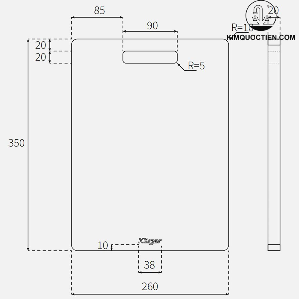 Thớt gỗ tre Kluger KCB – 104W