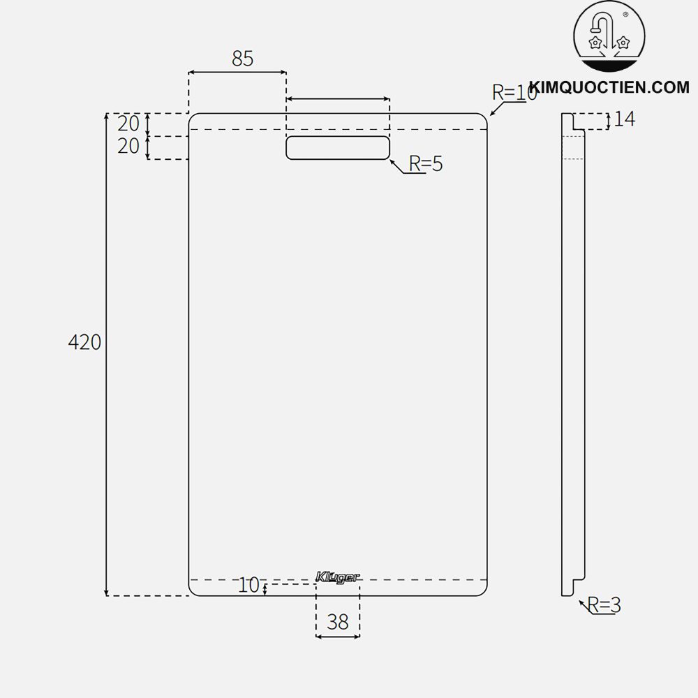 Thớt gỗ tre Kluger KCB – 105W