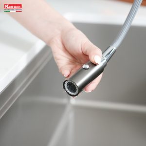 Vòi rửa bát dây rút Venice Gun Metal