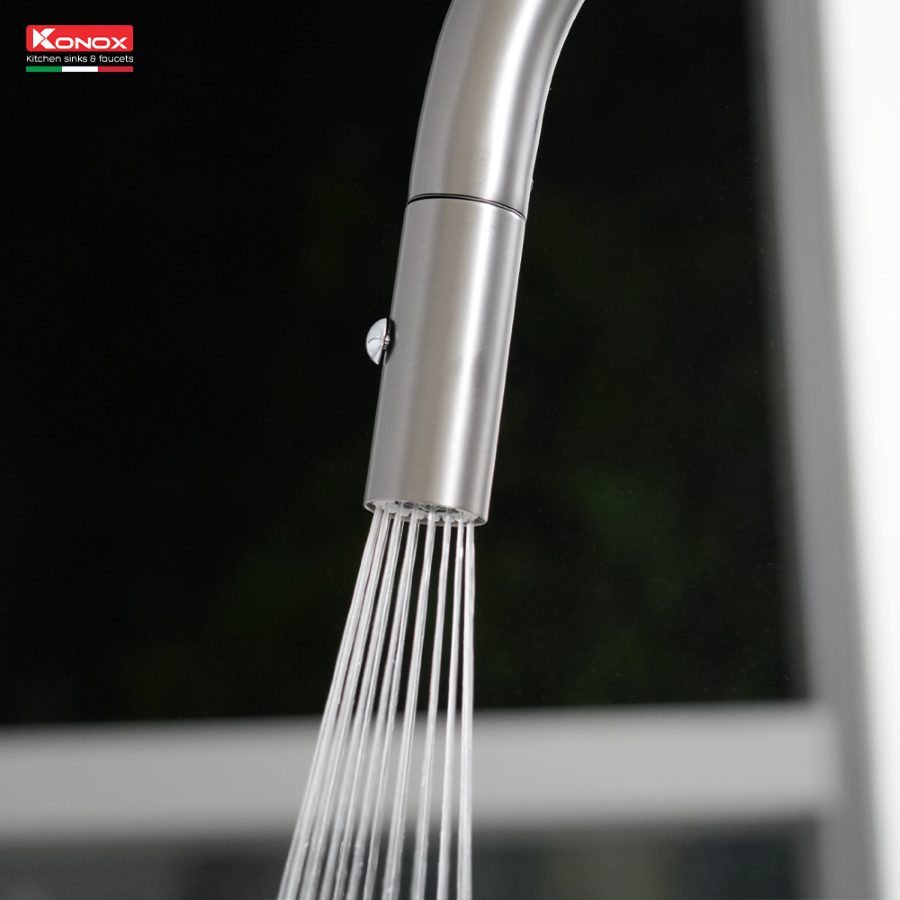 Vòi rửa bát dây rút Venice Gun Metal