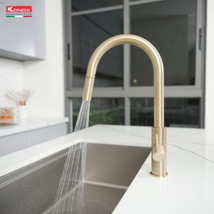 Vòi rửa bát dây rút Konox Venice Gold