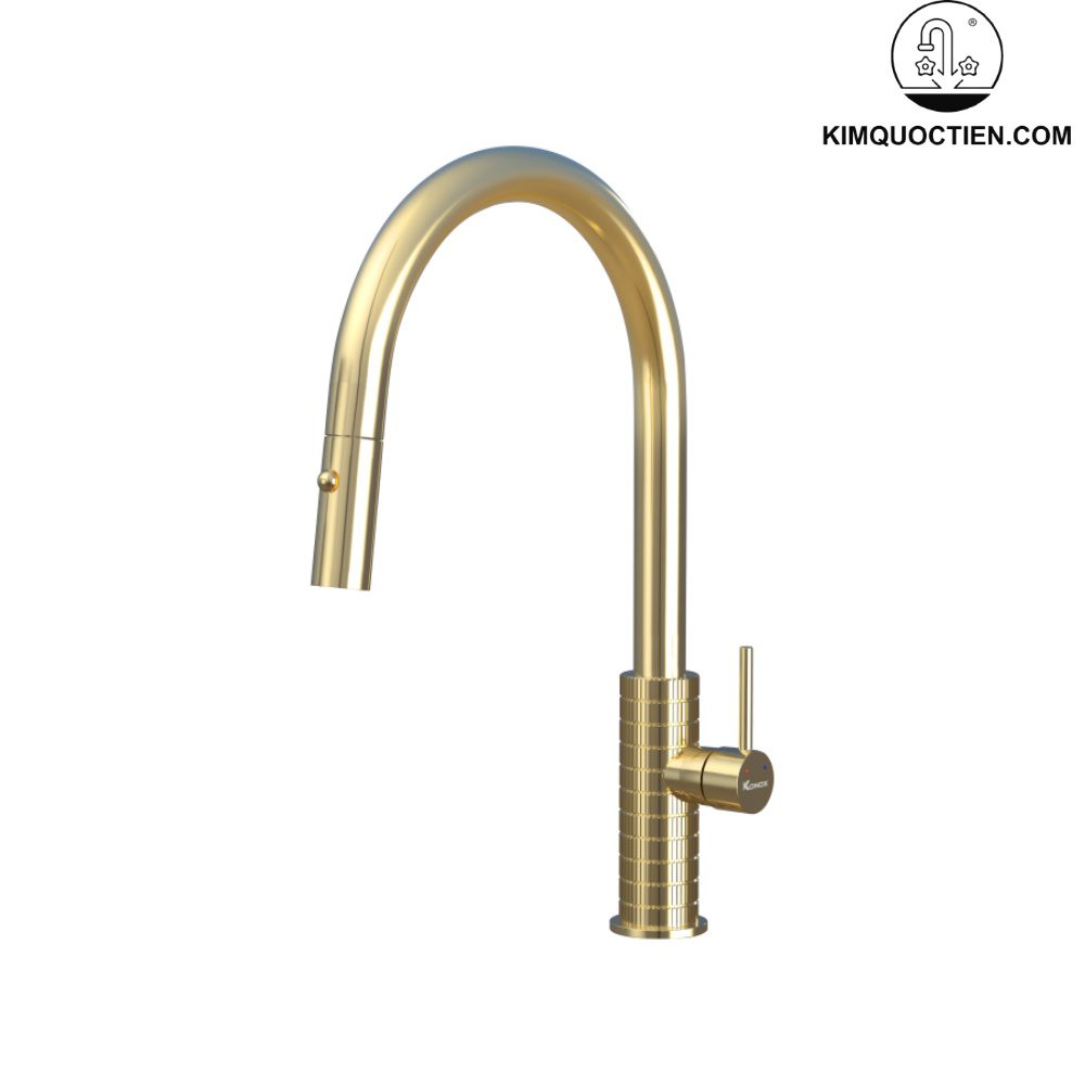Vòi rửa bát dây rút Konox Venice Gold