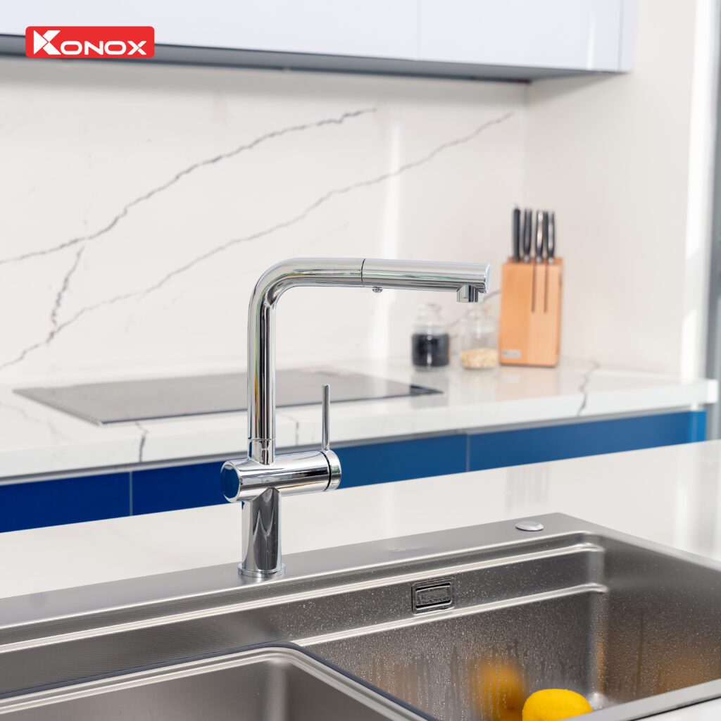 Vòi rửa bát dây rút Stream Chrome