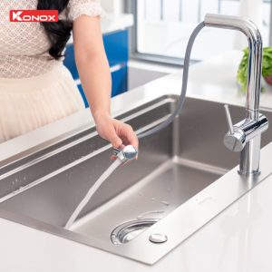 Vòi rửa bát dây rút Stream Chrome