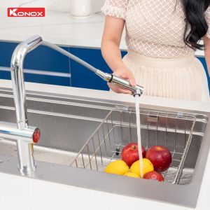 Vòi rửa bát dây rút Stream Chrome