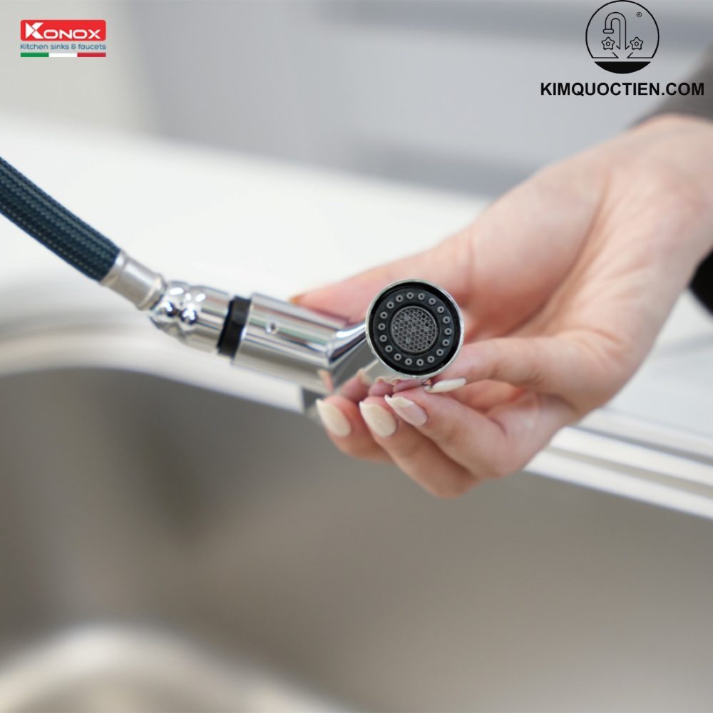 Vòi rửa bát dây rút Volta Chrome