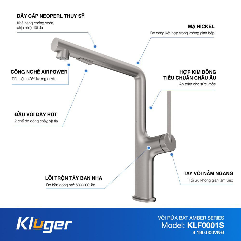 vòi rửa bát Kluger KLF0001S