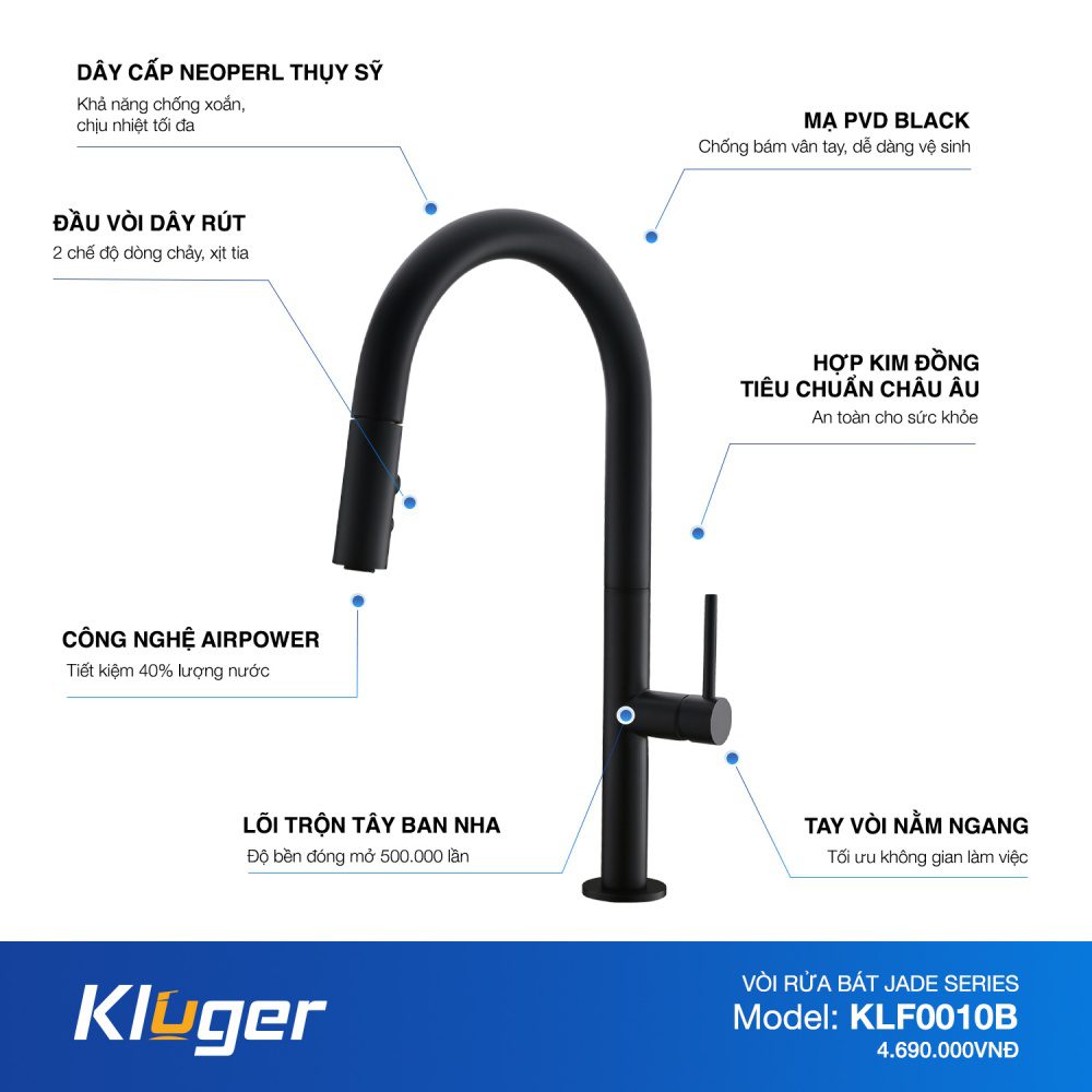 Vòi rửa bát Kluger KLF0010B