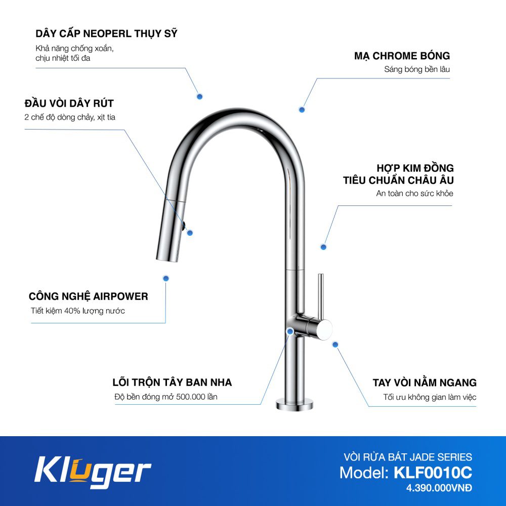 Vòi rửa bát Kluger KLF0010C