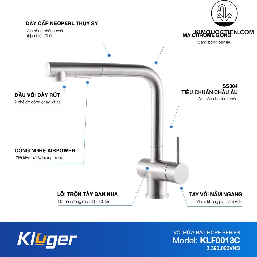 Vòi rửa bát Kluger KLF0013C