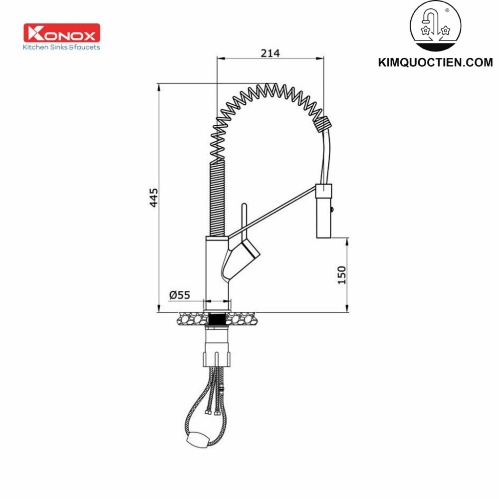 vòi rửa bát dây rút Gusta