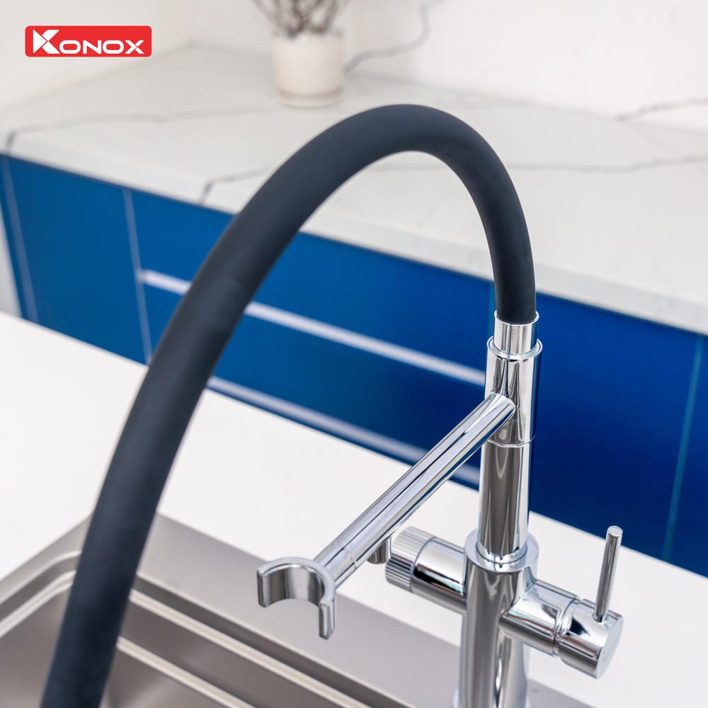 Vòi rửa bát thân mềm 3 đường nước Combi Chrome