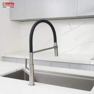 Vòi rửa bát thân mềm Tema Nickel