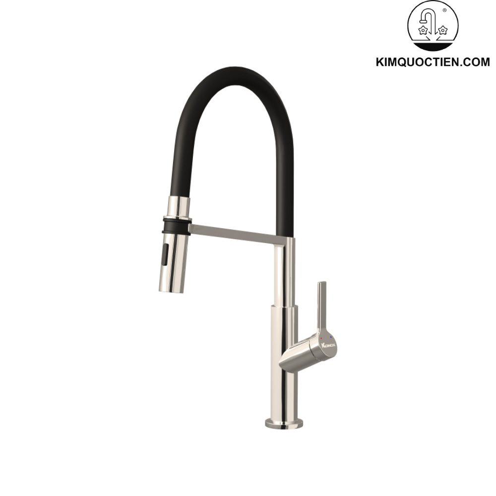 Vòi rửa bát thân mềm Tema Nickel