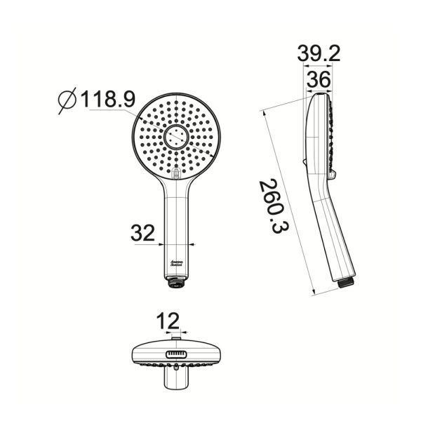 Tay sen tắm 3 chế độ American Standard 1030980001