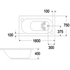 Bản vẽ Bồn tắm xây American Standard 8160-WT