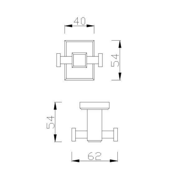 Bản vẽ Móc áo đôi American Standard FFAS0481WS