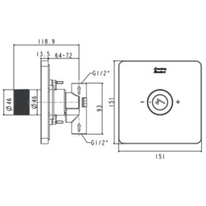 Bản vẽ kỹ thuật Nút điều chỉnh cho tay sen EasySet American Standard FFAS0925WS
